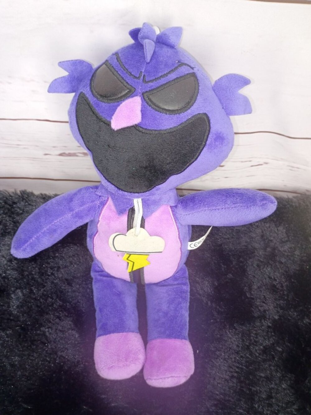 Poppy Playtime Nightmare Critters Poe Plush Toy 12" Purple & Black Lightning Clo